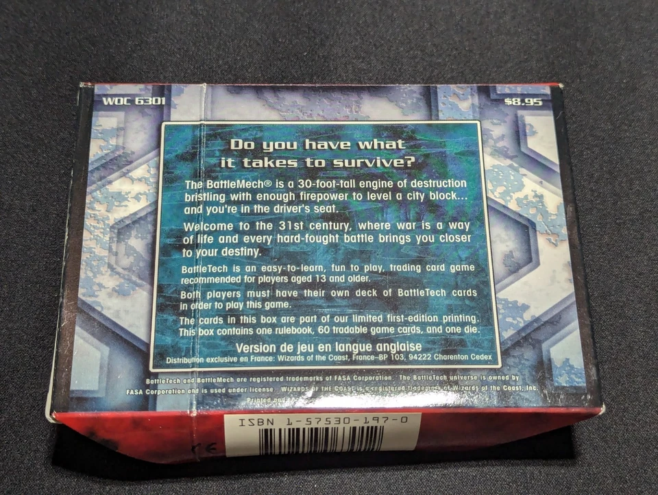 🔥1996 Wizards Of The Coast Battletech First Edition WOC 6301 F959 Opened TCG - Image 3 of 4