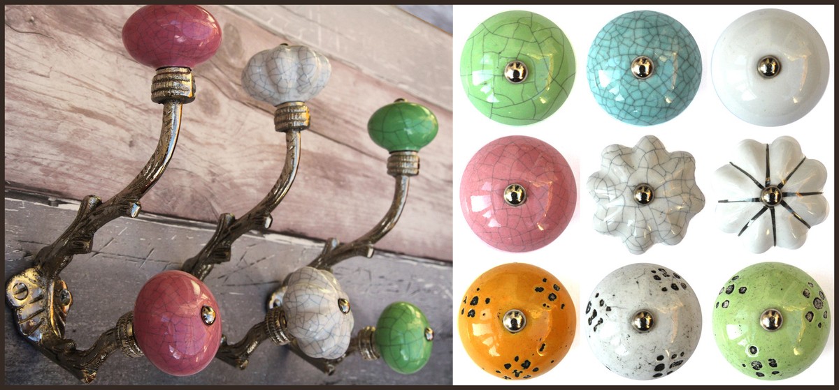 Vintage silver leaves shabby chic coat pegs hooks with choice of