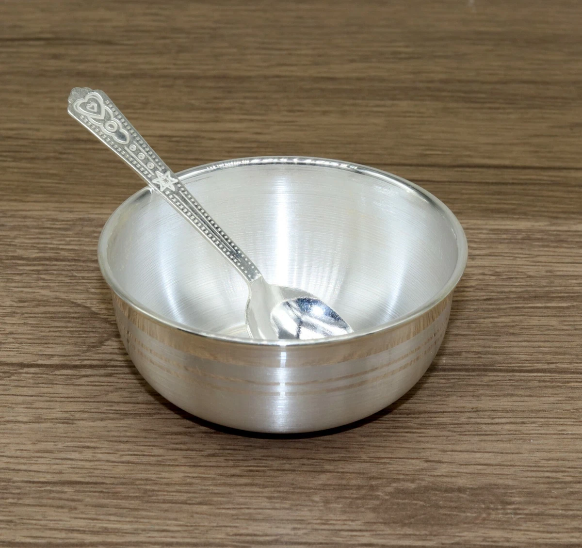 Silver baby dinner hot sale set