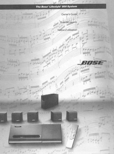 Bose LifeStyle 800 Music System Owners 