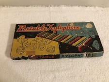 Vintage Portable 16 Key Xylophone With Mallet Made In Japan