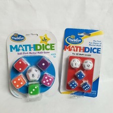 Lot of 2 - Thinkfun MATH DICE Jr.  All Math Levels 6 to Adults Multi-player