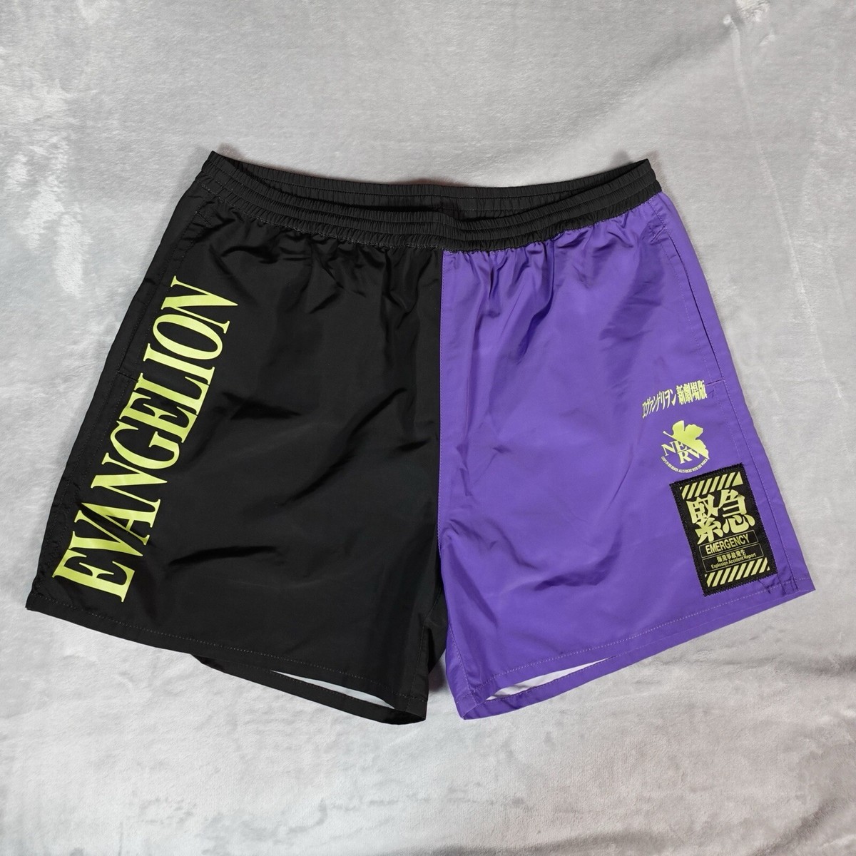 Dumbgood Neon Genesis Evangelion Lined Shorts Mens XL Anime  Purple/Black