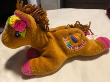 Lisa Frank Rainbow Chaser Brown Horse 1998 Plush Beanbag Stuffins Inc RARE