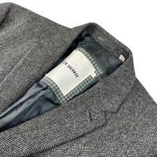 Ben Sherman Men's Tweed 2-Button Blazer Black/White Herringbone Large