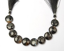 Rare Black Agate 8 Inch Strand 19 MM Smooth Round Shape 10 Pieces Gemstone Beads