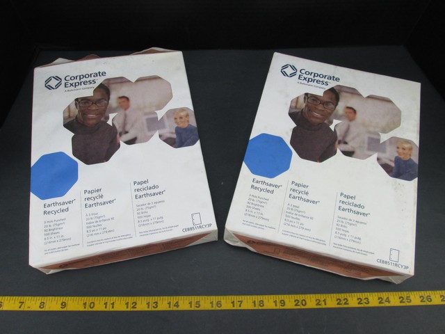 Corporate Express Reams Of Paper Earthsaver Recycled 3 Hole