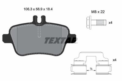 TEXTAR 2484801 TEXTAR Bremsbelagsatz, Scheibenbremse für MERCEDES-BENZ