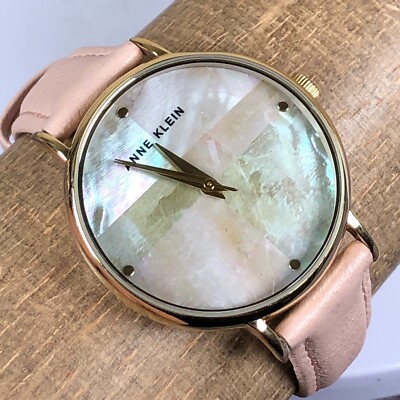 Anne Klein Women Mother Of Pearl Dial Leather 36mm Quartz