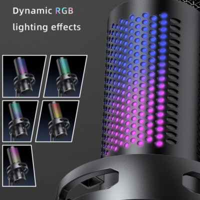 Microfono A Condensatore Professionale GM7 &ndash; USB-C / AUX Per PC, Android, Podcast E Gaming Con RGB