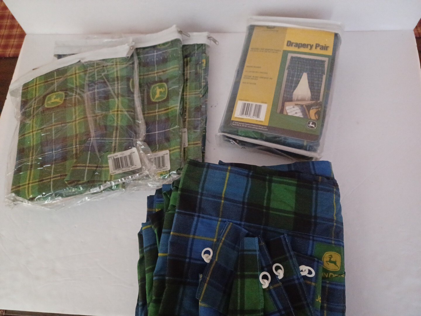 John Deere CURTAINS/DRAPES(80 x 63) 2PAIR W/TIE BACKS & VALANCES USED & NEW eBay