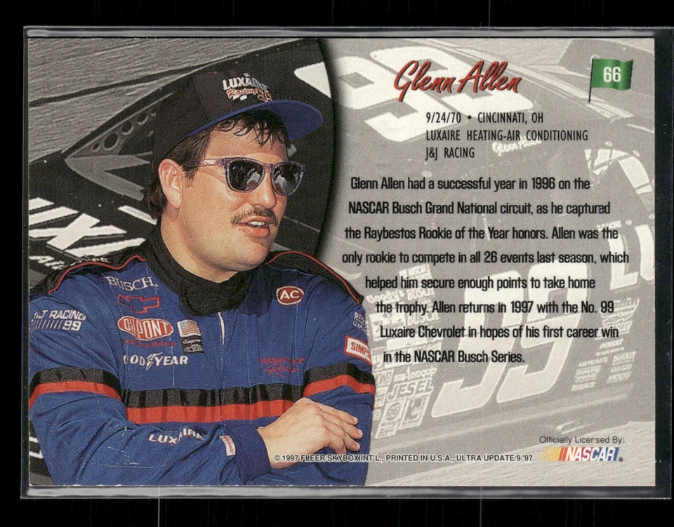 Glenn Allen 1997 Fleer Ultra Update Gold Ink Auto - Image 2 of 2