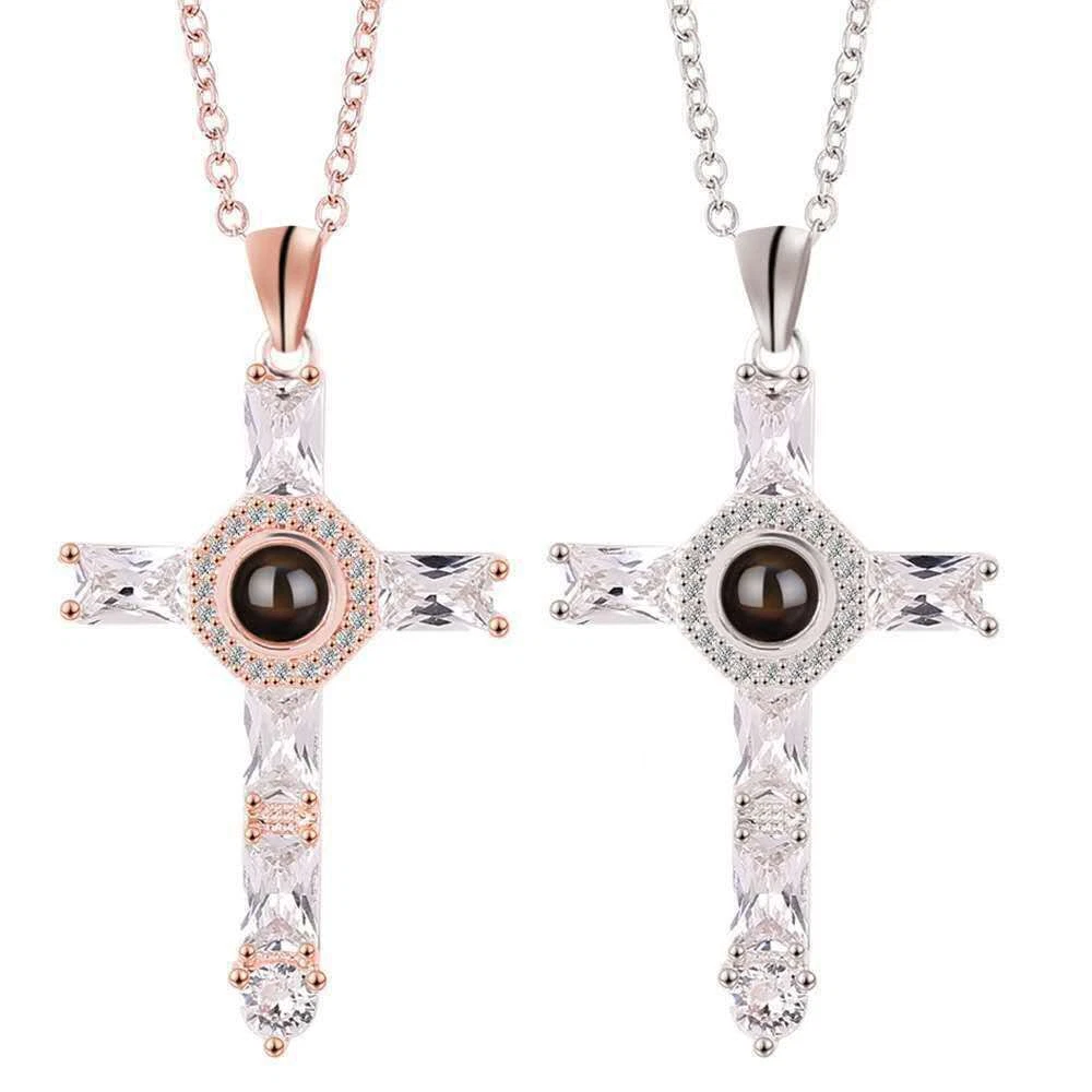 Present Fashion Cross Shape Bohemia Cross Projection Necklace
