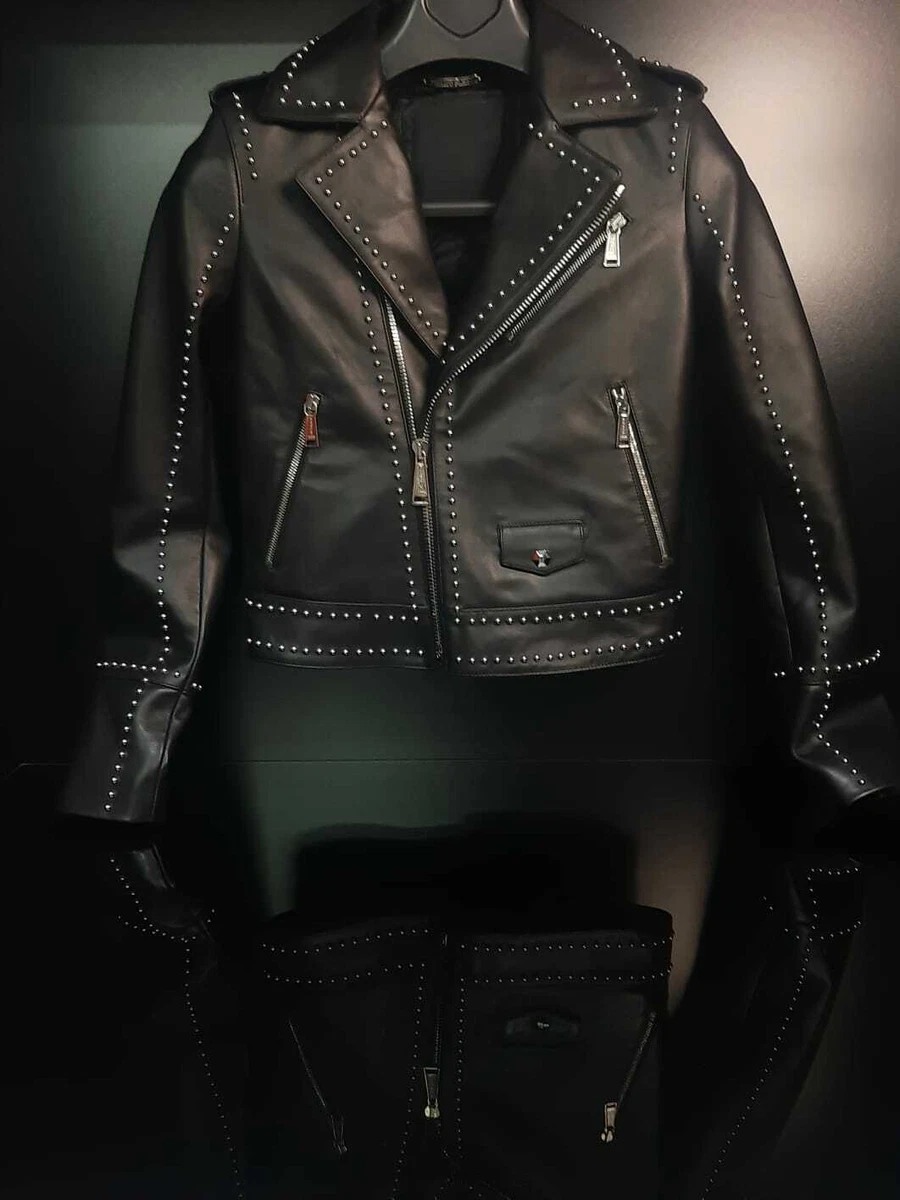 Philipp plein leather jacket womens cheap