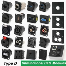 Panel Mount D Type USb3.0/2.0 Hdmi Female-Female Metal Connector Jack Socket