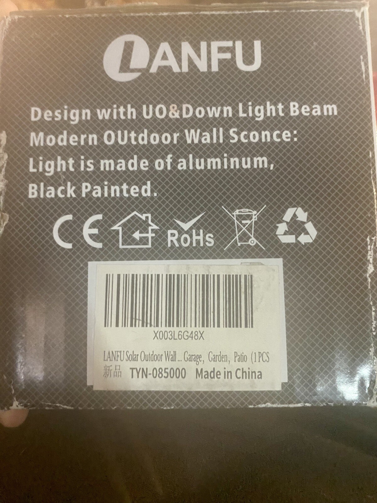 LED aluminum Waterproof Outdoor Wall Sconce Light Black Remote Control New