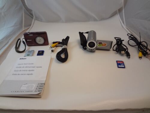 Nikon COOLPIX S4300 Plum Touchscreen Camera TESTED- Broken Battery Door-Lot of 2