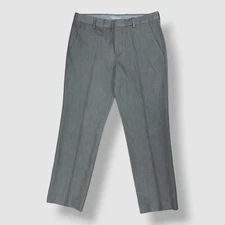 Perry Ellis Portfolio Men's Gray Modern-Fit Stretch Dress Pants Size 32W 29L