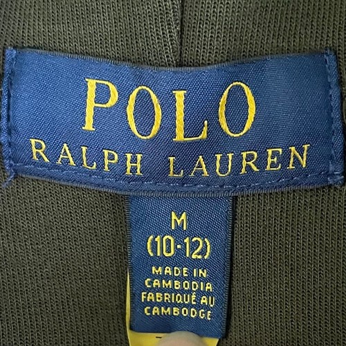 Polo Ralph Lauren Kid’s Olive Green Full Zip Hoodie Size M (10-12) - Picture 4 of 7