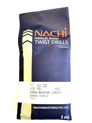 13/32 (.4063) DRILLS HSS SCREW MACHINE BRIGHT 118° NACHI L561 - 5