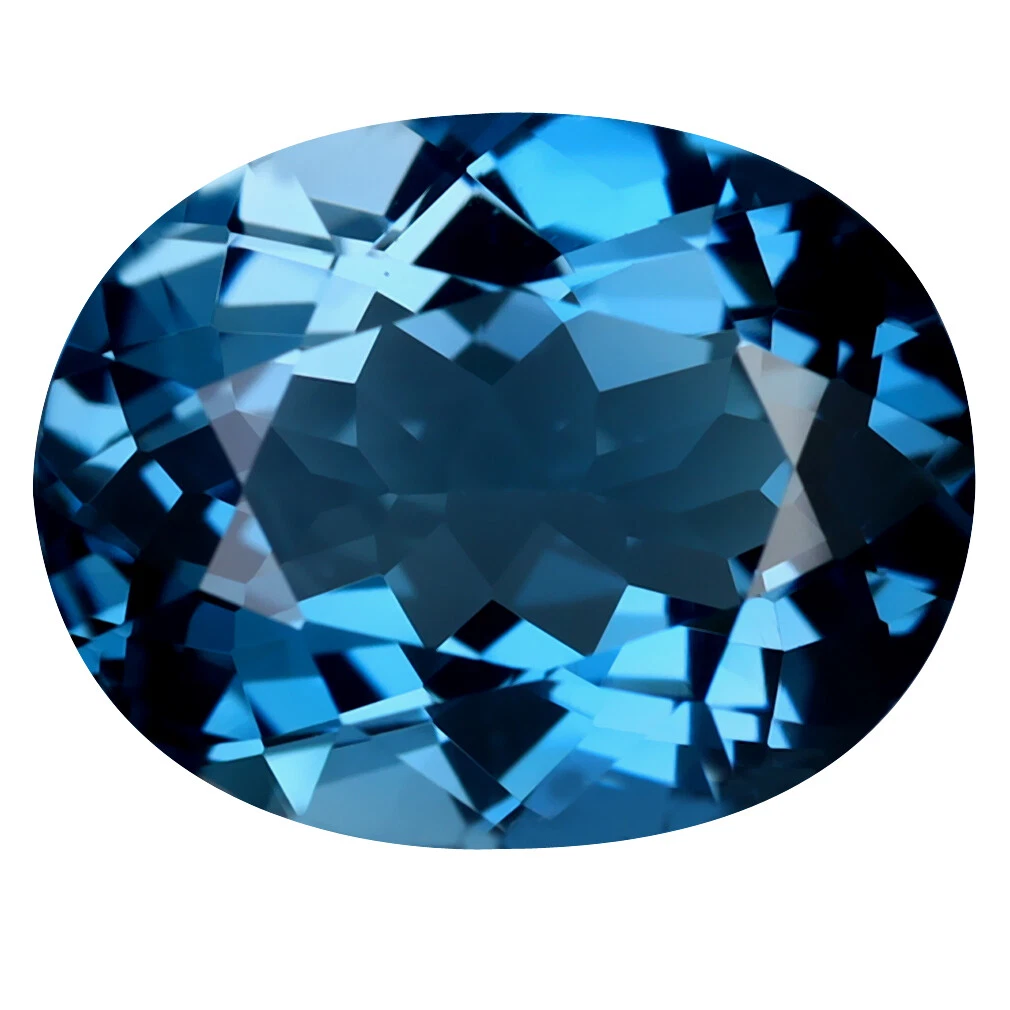 9.77 ct Awe inspiring Oval (15 x 12 mm) Heated Brazil London Blue Topaz Gemstone
