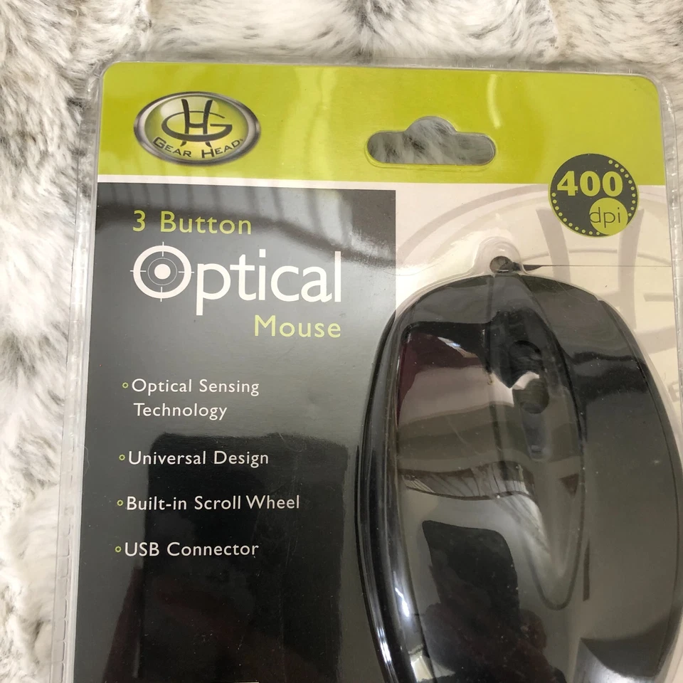 Gear Head 3 Button Optical Mouse Black USB Connector New - Image 3 of 4