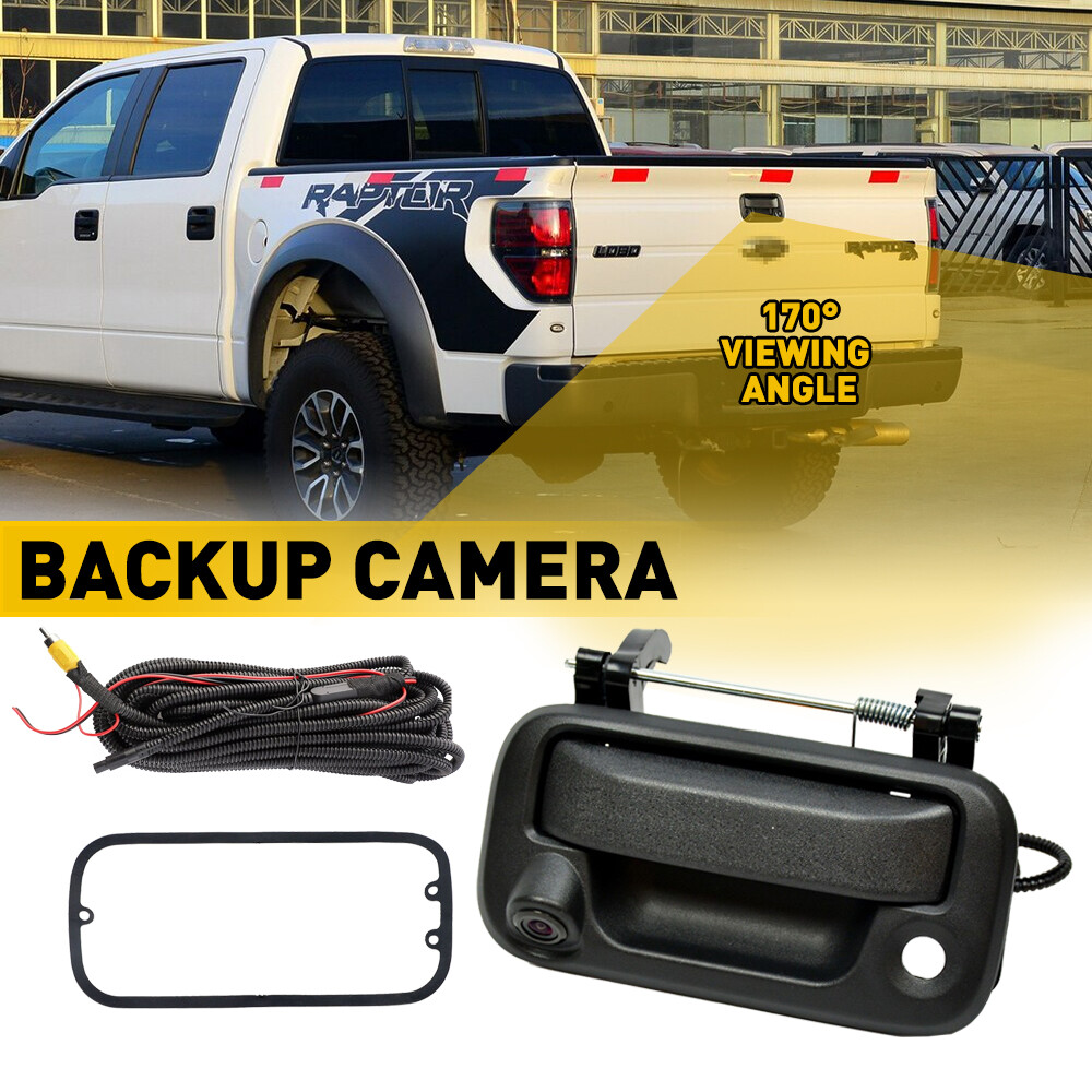 ECCPP Exterior Tailgate Handle W/Fixed Backup Camera Hole 2008-2014 for Ford for F150 2010-2012 for Ford for F250 for F350 F450 F550 Outer Replacement Rear Door Handle 1 PC Black 8L3Z-9943400-AC
