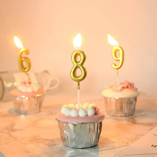Numéro d'anniversaire bougies gâteau numéro 0-9 paillettes gâteau dessus thème mariage fête - Photo 5 sur 6