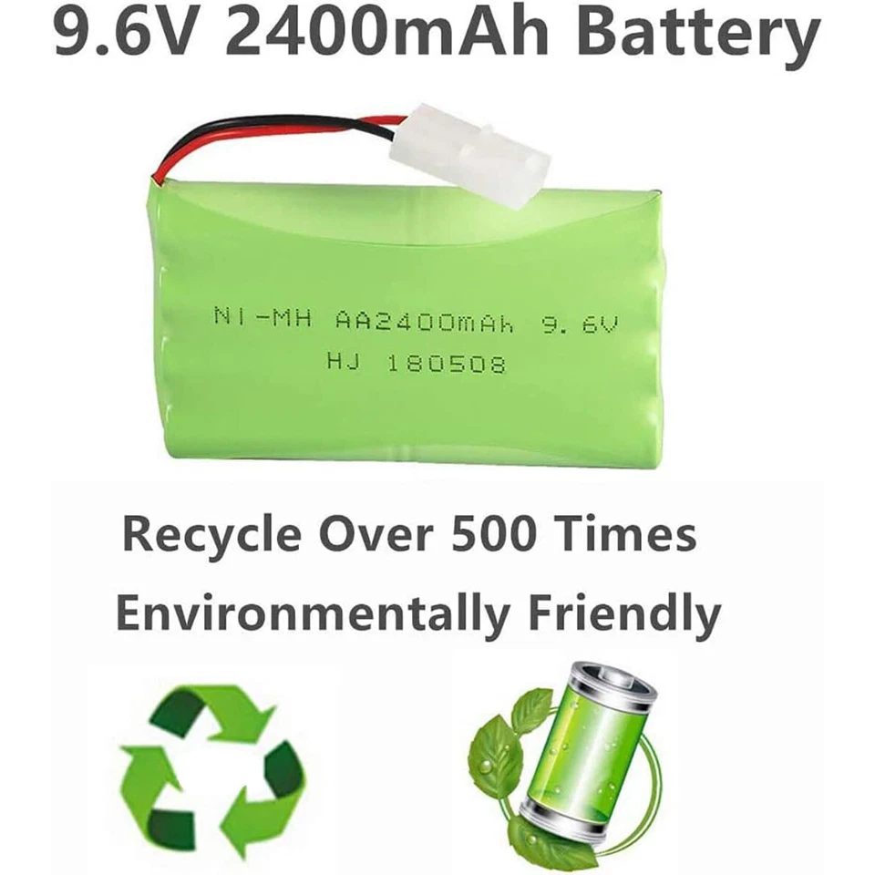 NiMH Akku 9,6 V 2400mAh Wiederaufladbar RC-Akkus Akkupack für RC Auto Spielzeug - Bild 2 von 4