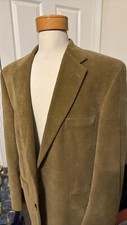 Ralph Lauren Chaps Brown Tan Corduroy 100 Cotton Blazer Jacket Size 42L
