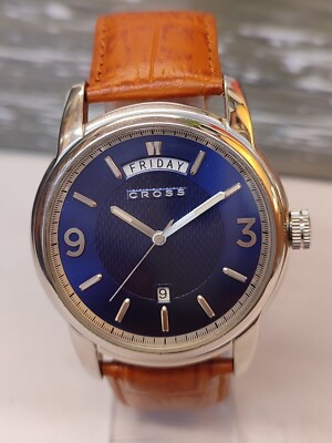 CROSS QUARTZ BLUE DIAL CR8007 JAPAN MEN'S FULL WORKING CONDITION VINTAGE WATCH