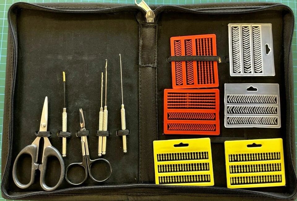 Karpfen angeln Nadel, Bohrer Satz, Boilie-Stopper, Schere, in einer Tragetasche