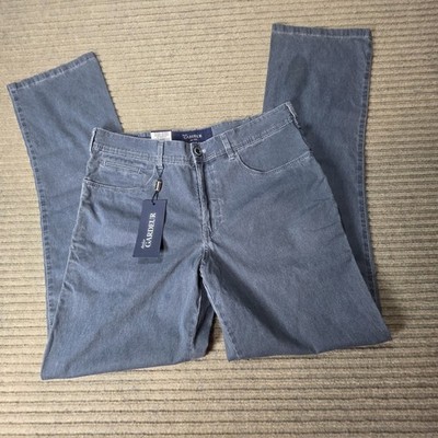 Atelier Gardeur Noah Regular Fit Blue Cotton Stretch Trousers 34x32 NWT