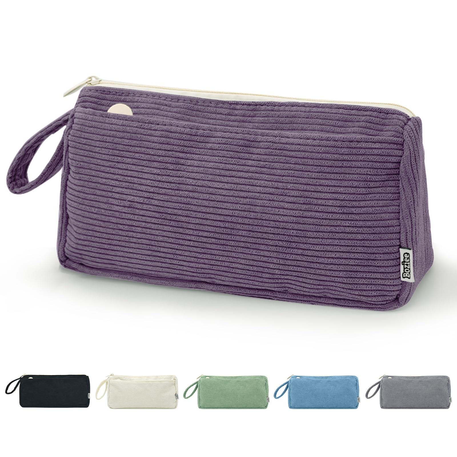 Trousse à crayons de grande capacité, organiseur en velours côtelé souple