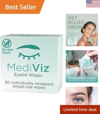 30 Count Hypoallergenic Eye Wipes – Refreshes Itchy Eyes & Removes Makeup