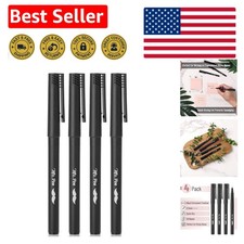 0.5mm Black Fineliner Marker Pens - 4 Pack with Smooth Writing Precision