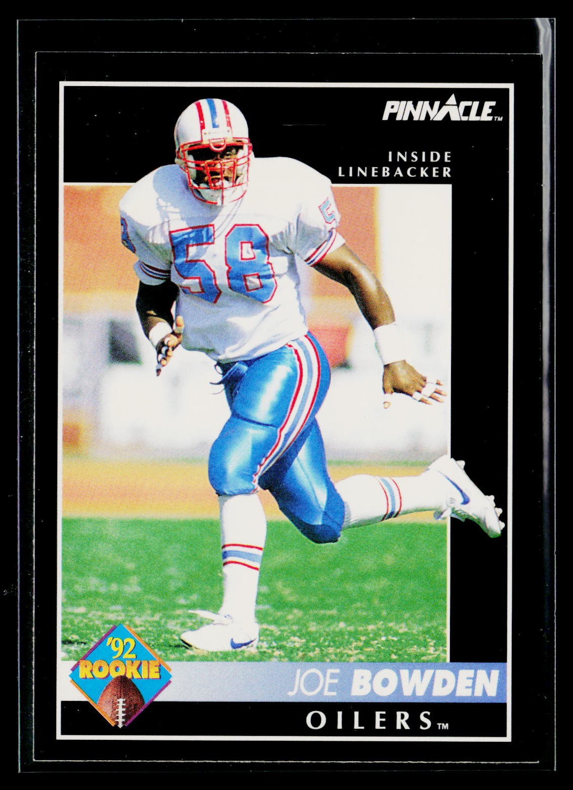 Joe Bowden 1992 Pinnacle #327 Houston Oilers Rookie