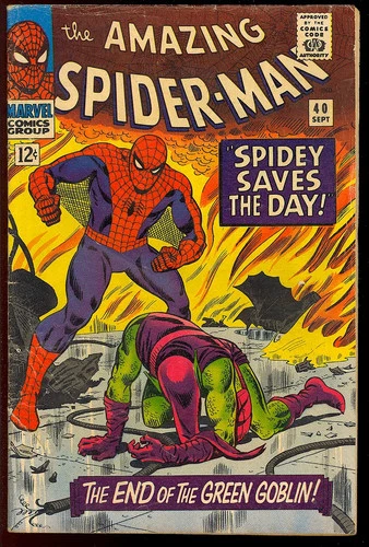 Amazing Spider-Man #40 Green Goblin Cover Silver Age Marvel Comic 1966 GD-VG