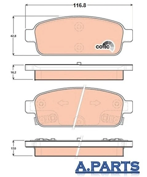 TRW BREMSBELAGSATZ V + H CHEVROLET ORLANDO J309 OPEL R12 P10 W13 ZAFIRA P12 - Imagem 3 de 3