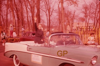 #XX122- g Old 35mm Slide Photo- Good Parade Shot- Street Scene- 1957