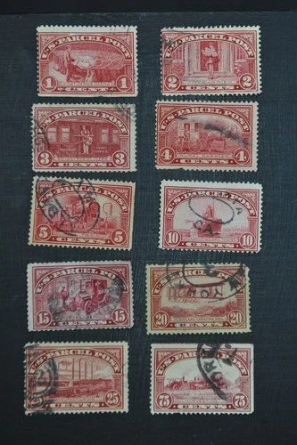 Vintage United States Scott #Q1-Q11 Partial Set Used US Parcel Post Stamps
