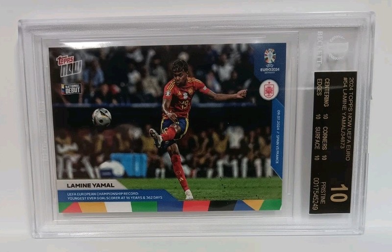 2024 Topps Now UEFA Euro #54 Lamine Yamal Debut Spain BGS 10 Black Label