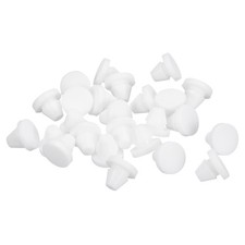 25Pcs Silicone Plugs, Rubber Round Hole Plugs for 7-8mm Hole, White