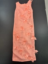 YFY Maxi Dress Womens Size Medium Bodycon Pink Floral Pedal Accents Zip