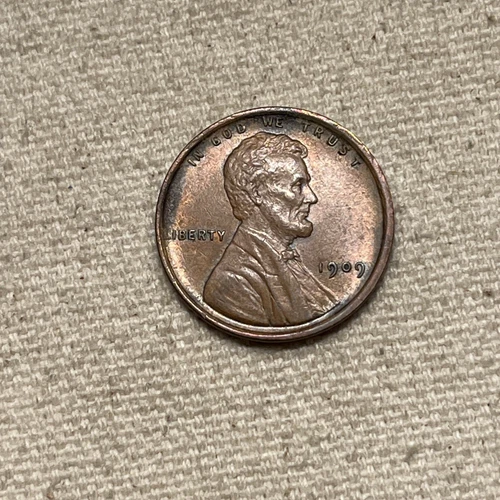 1909 VDB Lincoln Cent Penny - Red/Brown AU+ Condition - 225SA