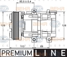 BEHR HELLA SERVICE Kompressor Klimaanlage PREMIUM LINE 8FK 351 113-391 für FORD