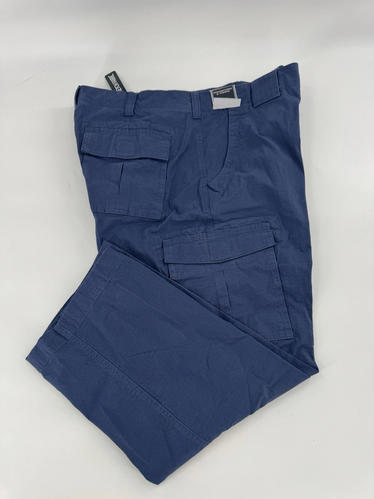 ROUNDTREE&YORKE CLASSIC FIT STRETCH NAVY CARGO PANTS MENS SIZE 40X30 NWT