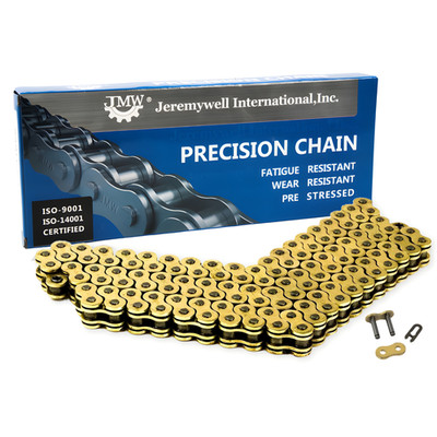 530 Gold Motorcycle O-Ring Chain 150 Links with 1 Connecting Link