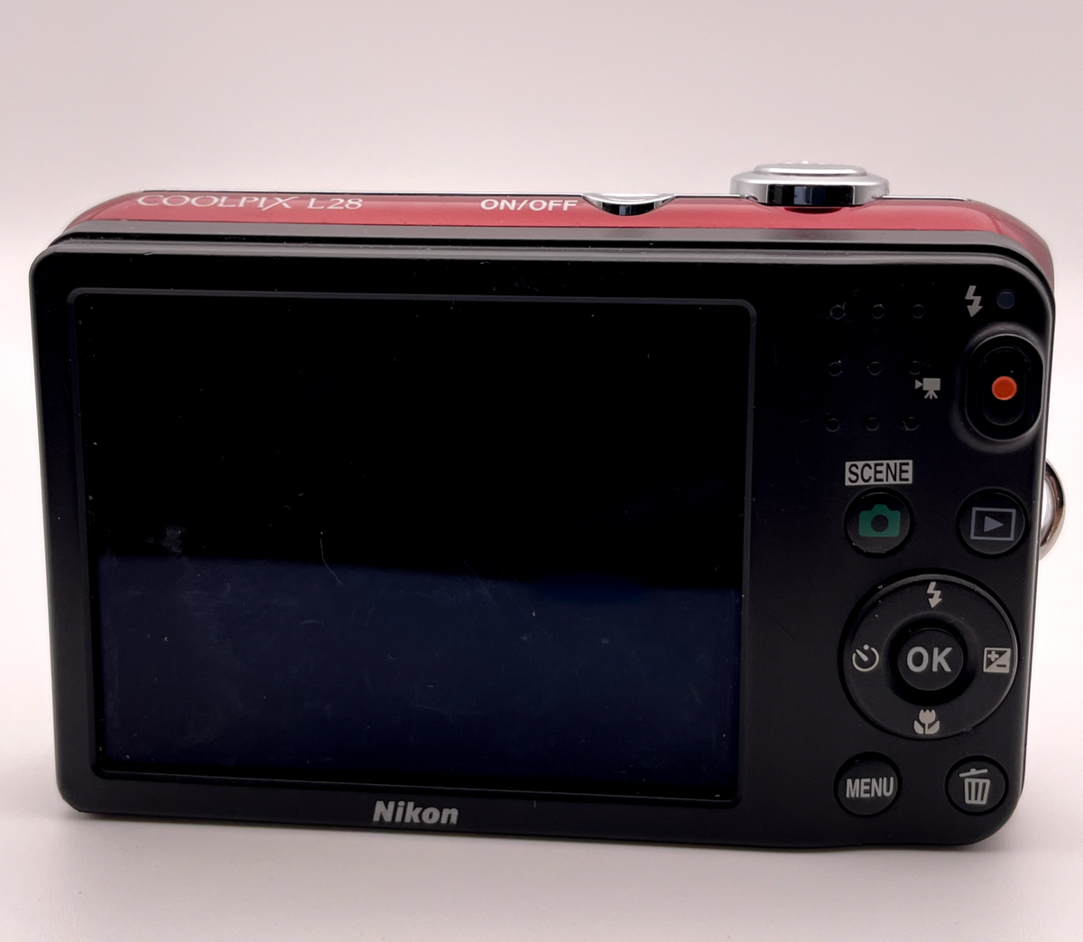 Nikon COOLPIX L28 20.1MP Camera Red – Body Damaged Battery Cover