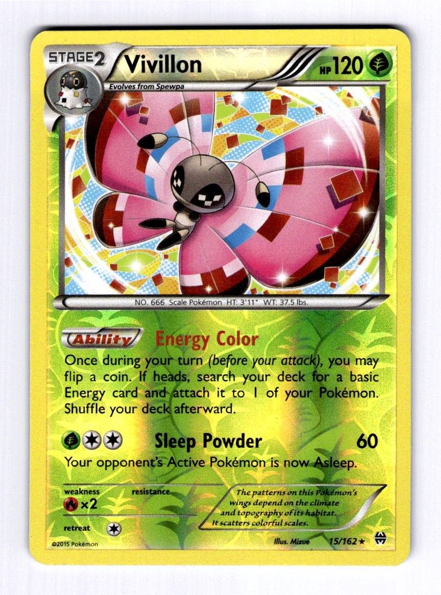 Vivillon XY - BREAKthrough #15 (2015) Reverse Holo NM Pokemon